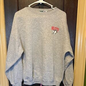 Big Dogs Gray Crewneck Sweater with Red Graphic